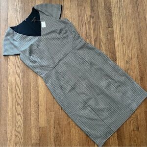 Banana Republic Factory Plaid Sheath Dress V-neck Size 10